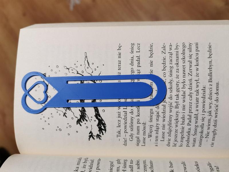 Heart paperclip. Bookmark