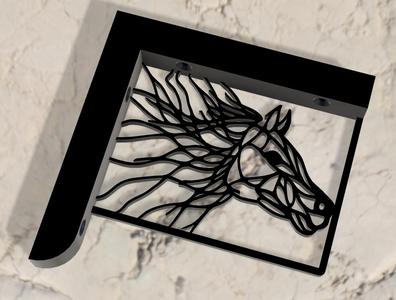 Square wall shelf horse