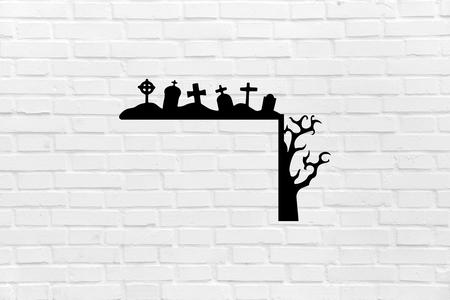 HALLOWEEN MURAL DECORATION cemetery door