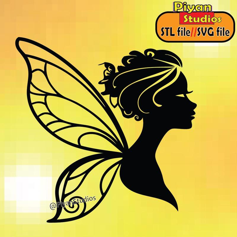 Fairy Silhouette,svg, stl file