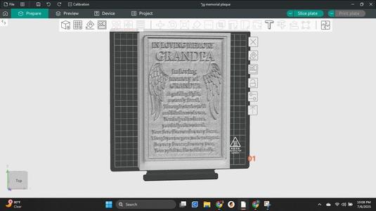 Grandpa memorial plaque