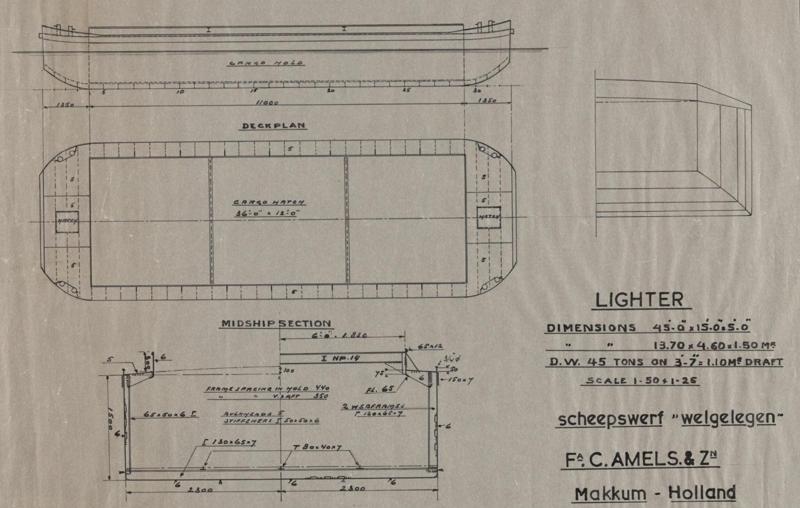 Barge for tug boat ship