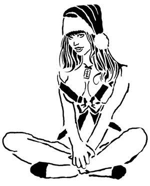 Santa Girl stencil 6