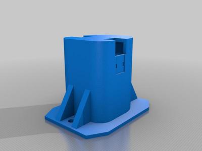 Battery connector tower with flanges and ribs