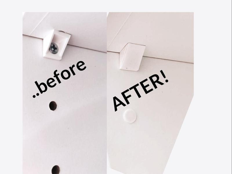 Ikea Pax screw Cover Inner Fitting for nicer shelf