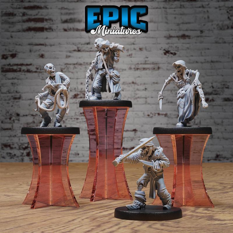 Undead Pirate Crew Set B ‧ DnD Miniature ‧ Tabletop Miniatures ‧ Gaming Monster ‧ 3D Model ‧ RPG ‧ DnDminis ‧ STL FILE