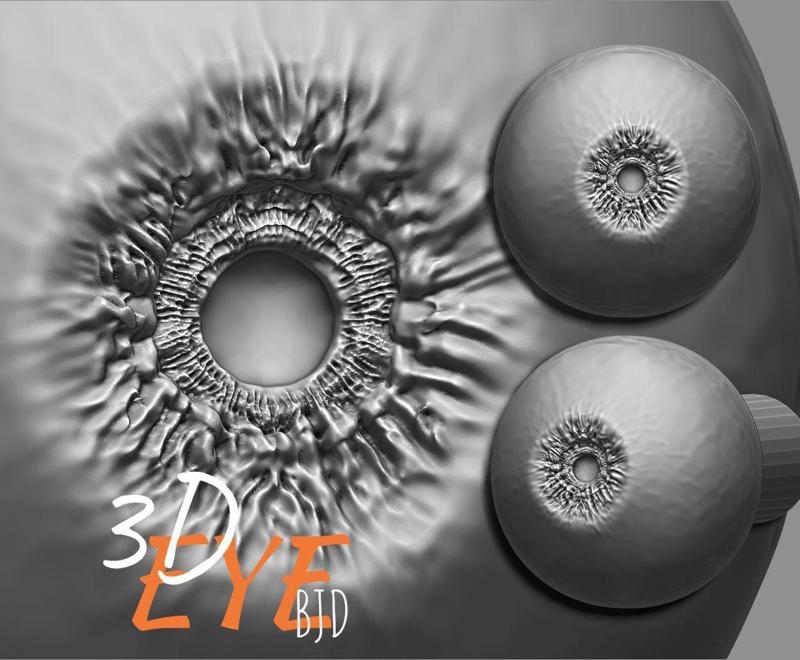 Detailed 3D Eye Model for BJD Dolls | Professional Design