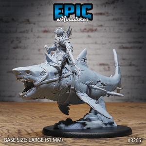 Cursed Captain Shark Mount ‧ DnD Miniature ‧ Tabletop Miniatures ‧ Gaming Monster ‧ 3D Model ‧ RPG ‧ DnDminis ‧ STL FILE
