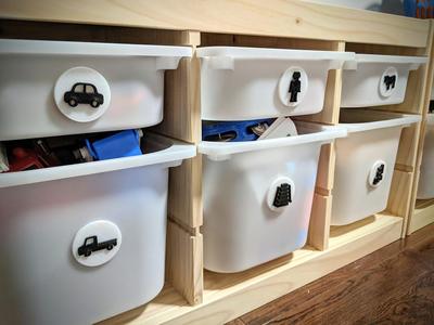 Toy bins labels pictograms