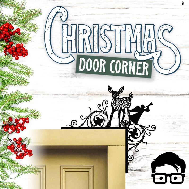 🎅 Christmas door corner (santa, decoration, decorative, home, wall decoration, winter) - by AM-MEDIA