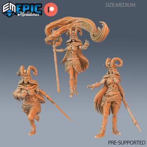 Druid Female Player Character Set ‧ DnD Miniature ‧ Tabletop Miniatures ‧ Gaming Monster ‧ 3D Model ‧ RPG ‧ DnDminis ‧ STL FILE