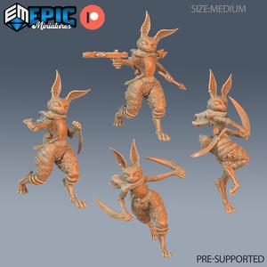 Rabbit Folk Warrior Set ‧ DnD Miniature ‧ Tabletop Miniatures ‧ Gaming Monster ‧ 3D Model ‧ RPG ‧ DnDminis ‧ STL FILE