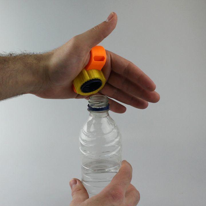 Plastic bottle opener for hand support
