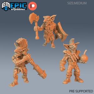Wicked Goblin Tribe Set ‧ DnD Miniature ‧ Tabletop Miniatures ‧ Gaming Monster ‧ 3D Model ‧ RPG ‧ DnDminis ‧ STL FILE