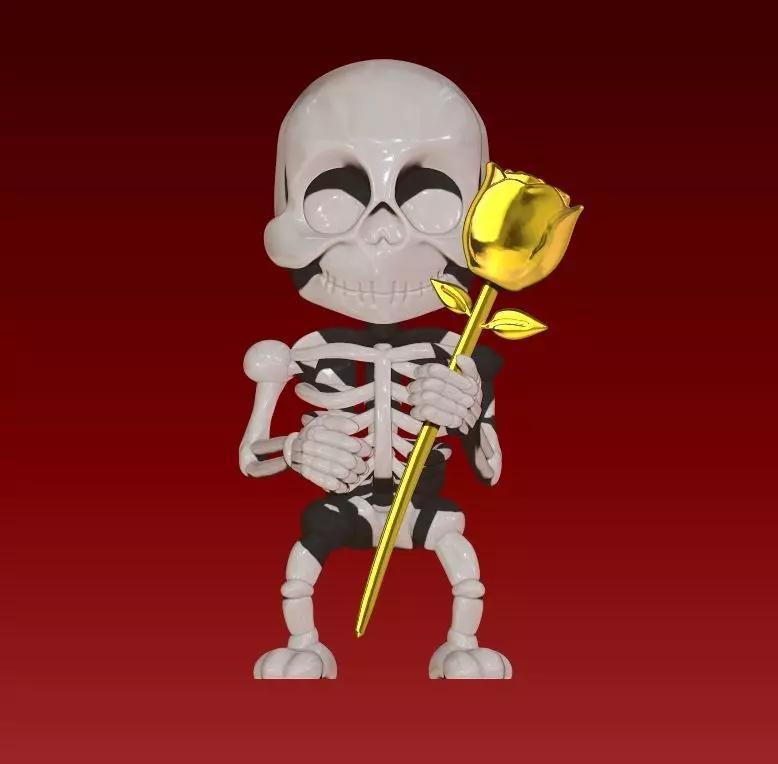 Skelleton boy with a rose