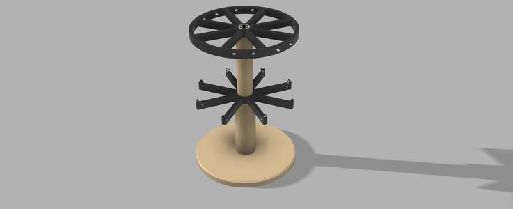 Key rings and earrings display swivel