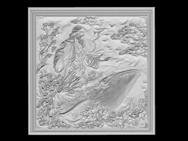 Prophet Jonah and the Whale Sculpture