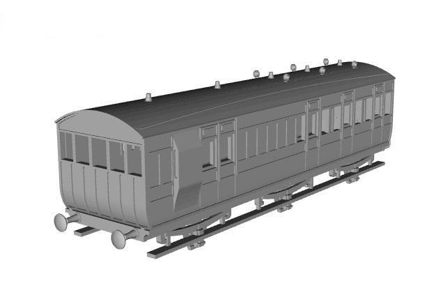 GER 6W Brake Third Coach 1/148 scale