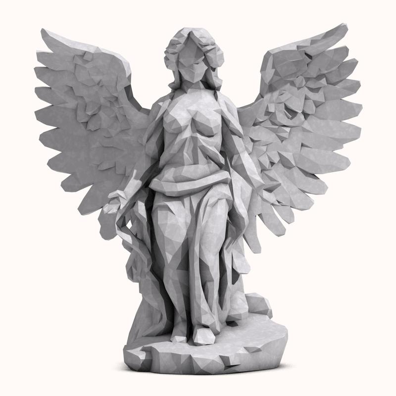 Angel Statue Low Poly 1