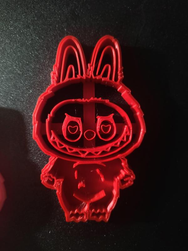 Labubu heart eyes cookie cutter