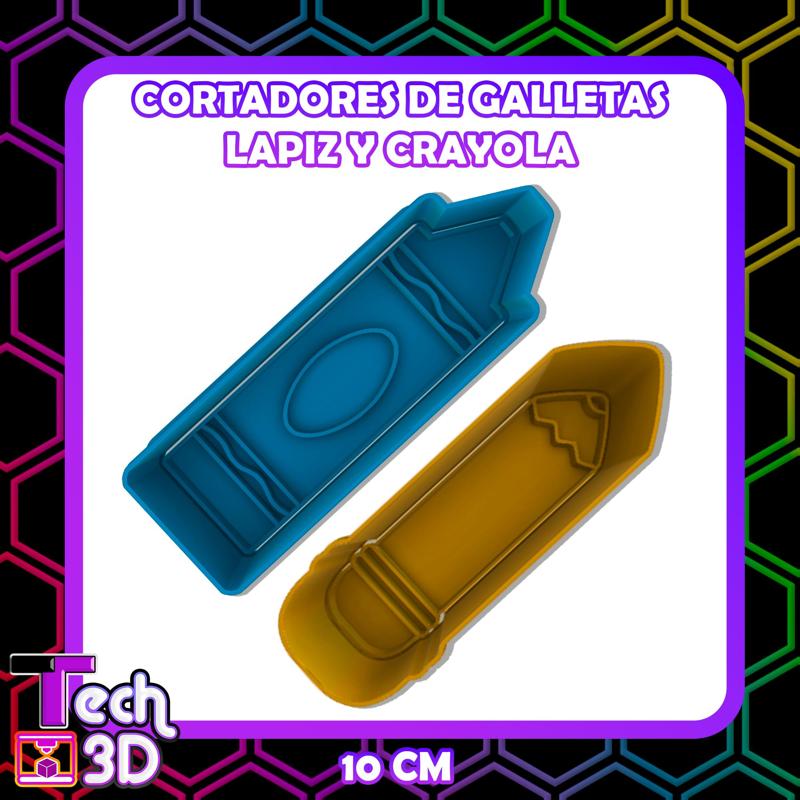PENCIL AND CRAYON COOKIE CUTTERS FOR TEACHER'S DAY / PENCIL Y CRAYOLA CORTADORES DE GALLETA PARA EL DIA DEL MAESTRO / PENCIL AND CRAYON COOKIE CUTTERS FOR TEACHER'S DAY