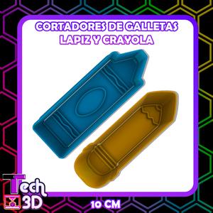 PENCIL AND CRAYON COOKIE CUTTERS FOR TEACHER'S DAY / PENCIL Y CRAYOLA CORTADORES DE GALLETA PARA EL DIA DEL MAESTRO / PENCIL AND CRAYON COOKIE CUTTERS FOR TEACHER'S DAY
