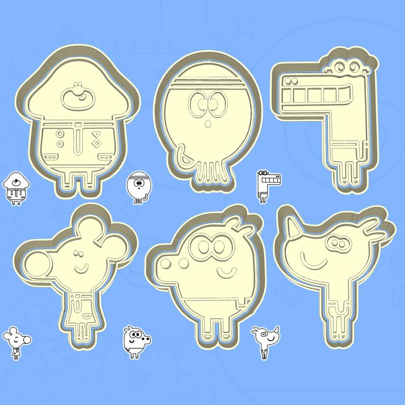 Hey Duggee cookie cutters - Squirrel Club set / bundle - 6 pieces