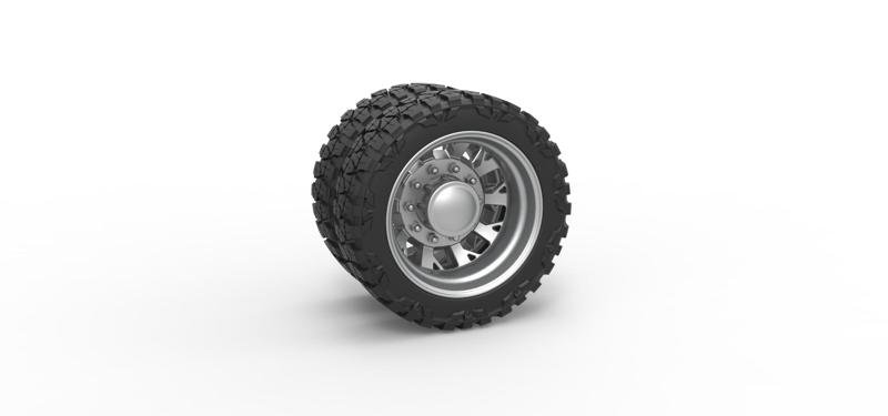 Diecast Rear semi wheel for pickup Version 9 Scale 1:25