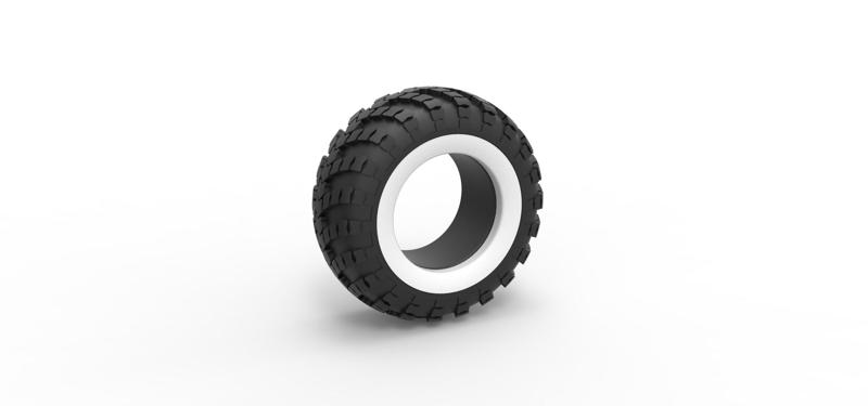Diecast military KRAZ Whitewall tire VID-201 Scale 1 to 25