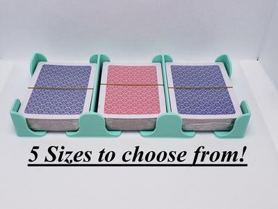 Draw and discard tray, triple wide card tray, 3 tray playing card organizer, Available in 5 heights!