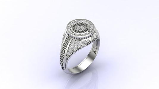 Gents Ring Print Ready STL 3DM Gents Rings Diamond Men Ring 3D print model