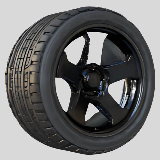 5-Spoke Racing Wheel and Tire