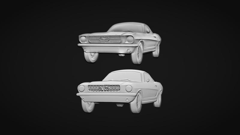 Mustang Bas Relief 3D model