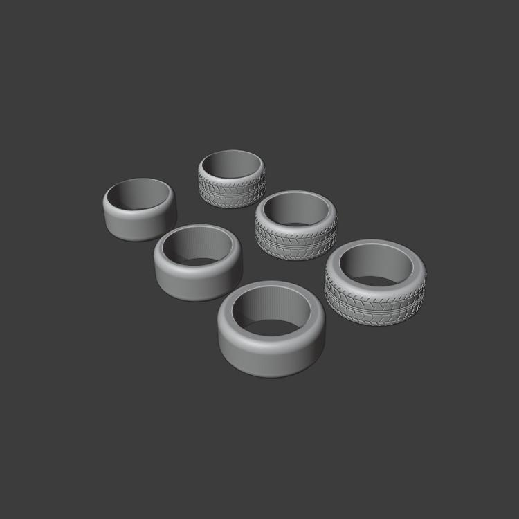 Diecast Garage UK Tyre Pack - 6 Tyres - Ver#1.0