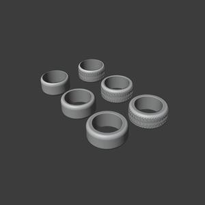 Diecast Garage UK Tyre Pack - 6 Tyres - Ver#1.0