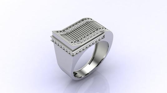 Gents Ring Print Ready STL 3DM Gents Rings Diamond Men Ring 3D print model