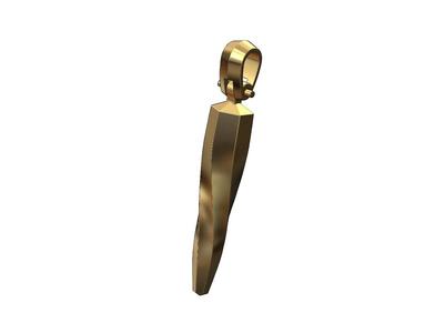 Simple twist faceted horn cornetto italian horn pendant charm 3D print model