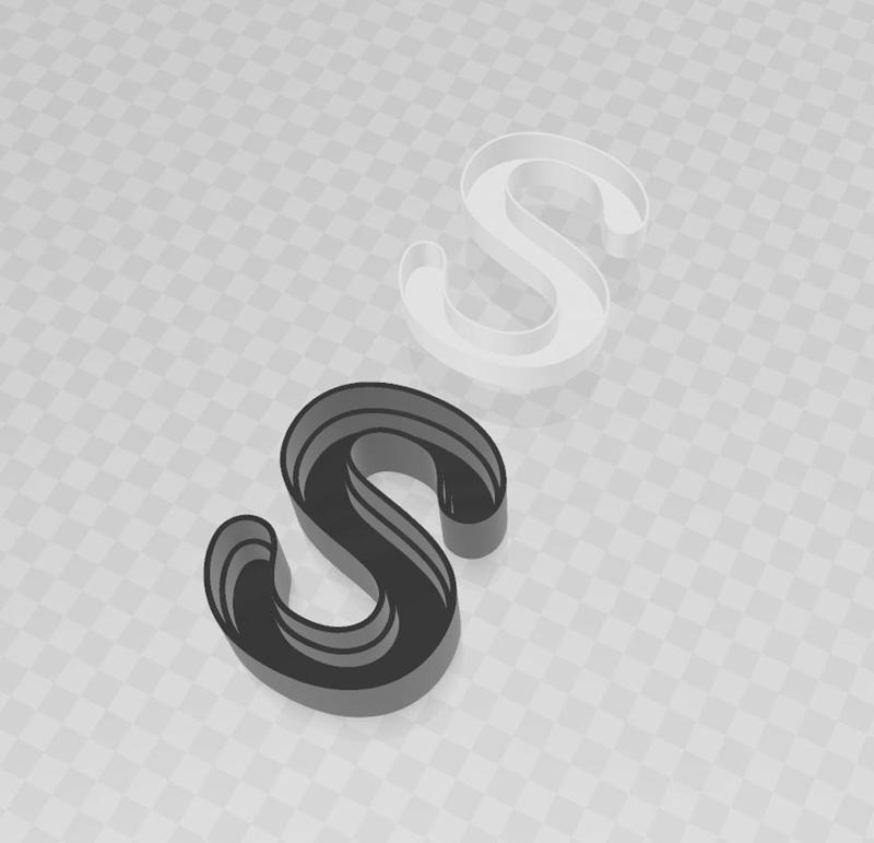 LED letter S body + cover