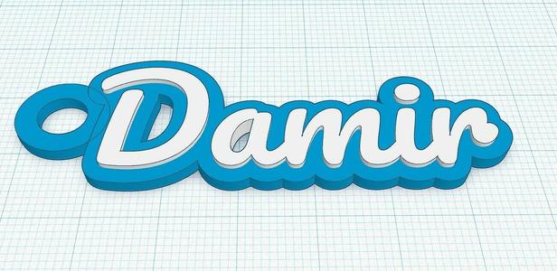 Fancy Keychain Name Tag - Damir
