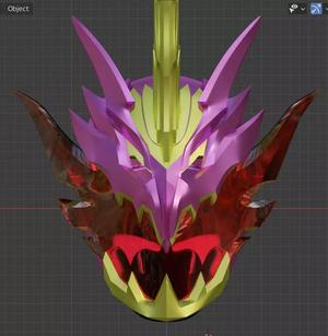 Kamen rider Calibur Jaou Dragon 3D printable cosplay Helmet