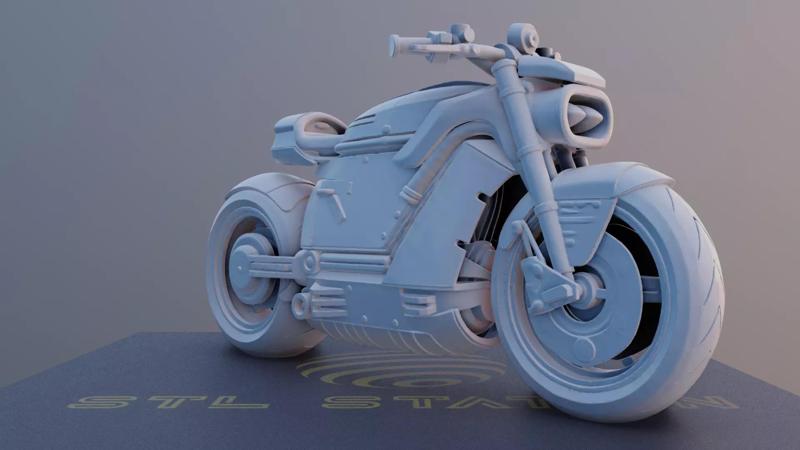 Starflare SciFi Motorcycle 3D Printable Model
