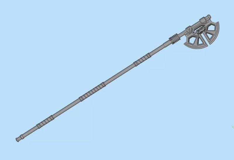 Mandalorian Vibro-Ax 6 inch scale 3D Print STL 3D print model
