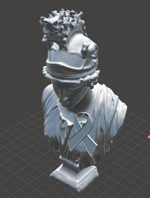 Greek Statue Breast Cancer Awareness 