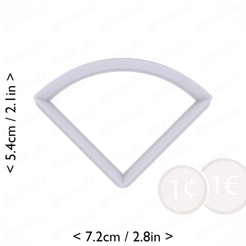 Slice (1∕4) of Pie Cookie Cutter 1.75in / 4.4cm