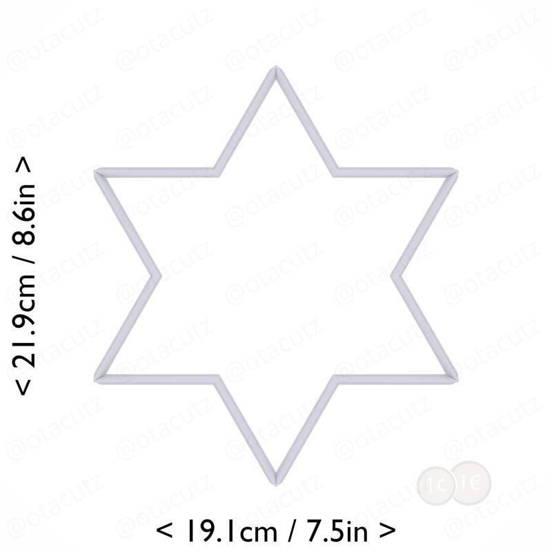 Hexagram Cookie Cutter 8.25in / 21cm
