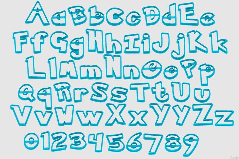 pokemon - cookie cutter alphabet letters - cookie cutter