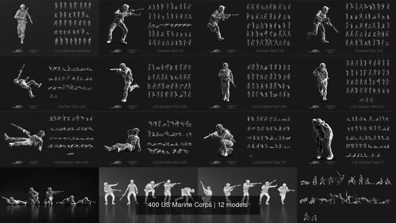 400 US Marine Corps 3D Model Collection