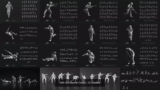 400 US Marine Corps 3D Model Collection