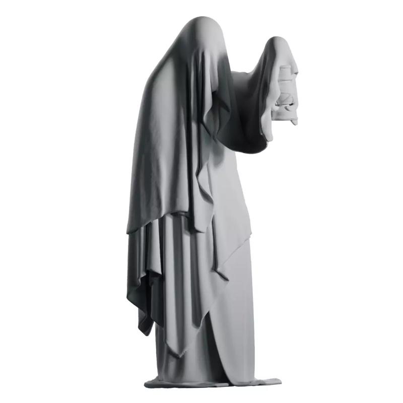 Ghostly Lantern Keeper 3D Printable Haunted Horror Statue
