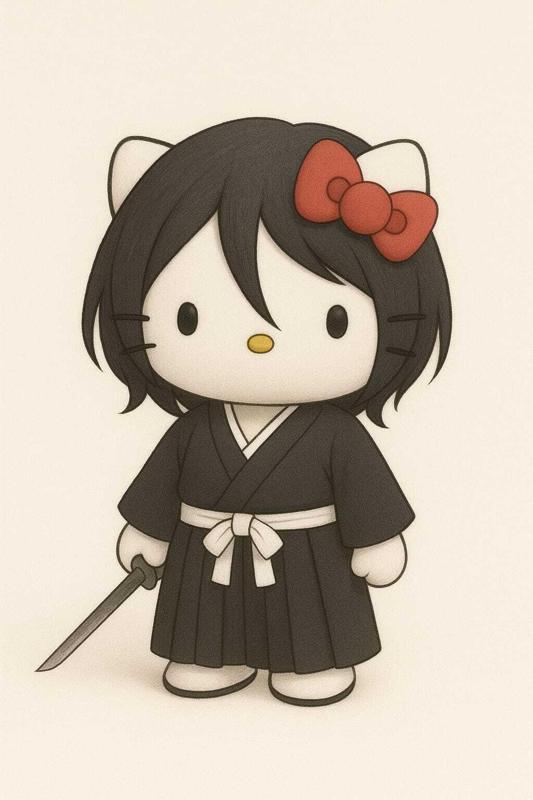 Hello Kitty Rukia cosplay